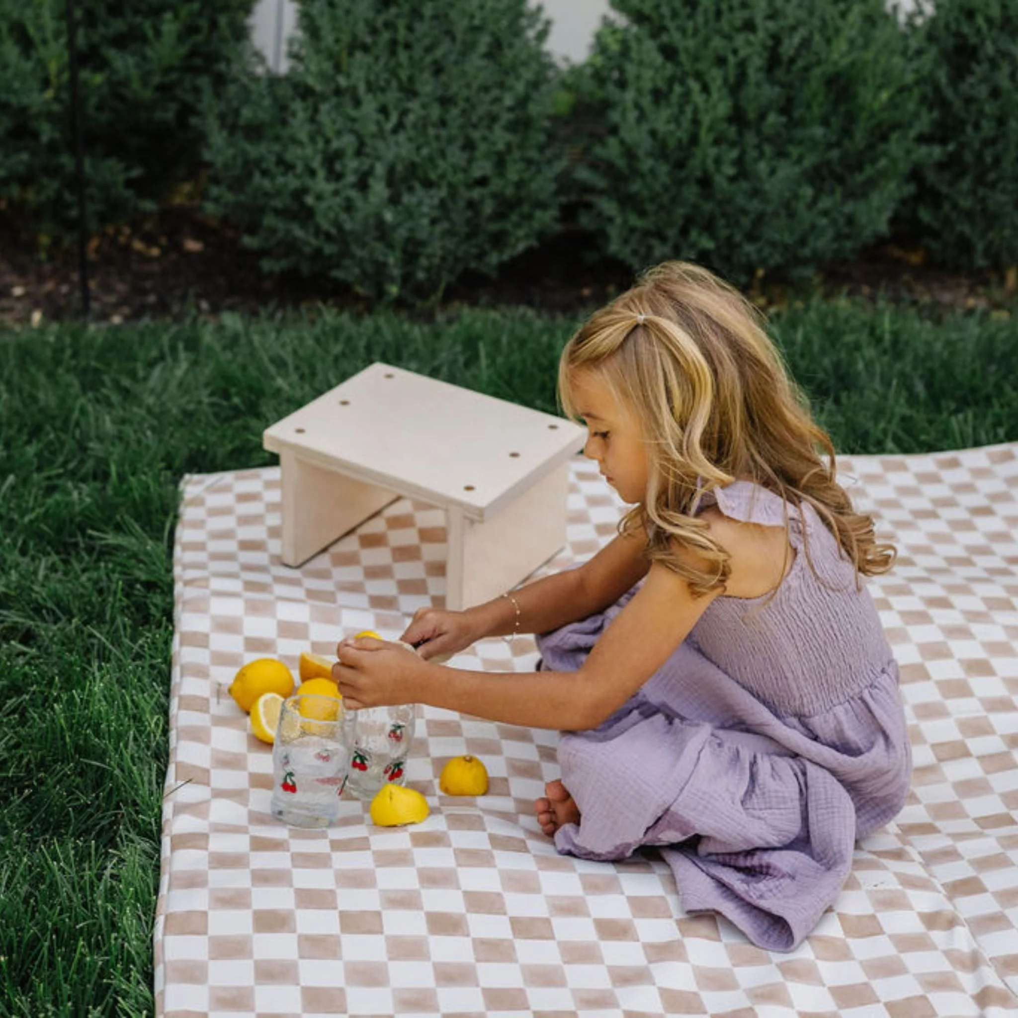 Toki Kids Checker Toffee Vegan Leather Mat - Image 4