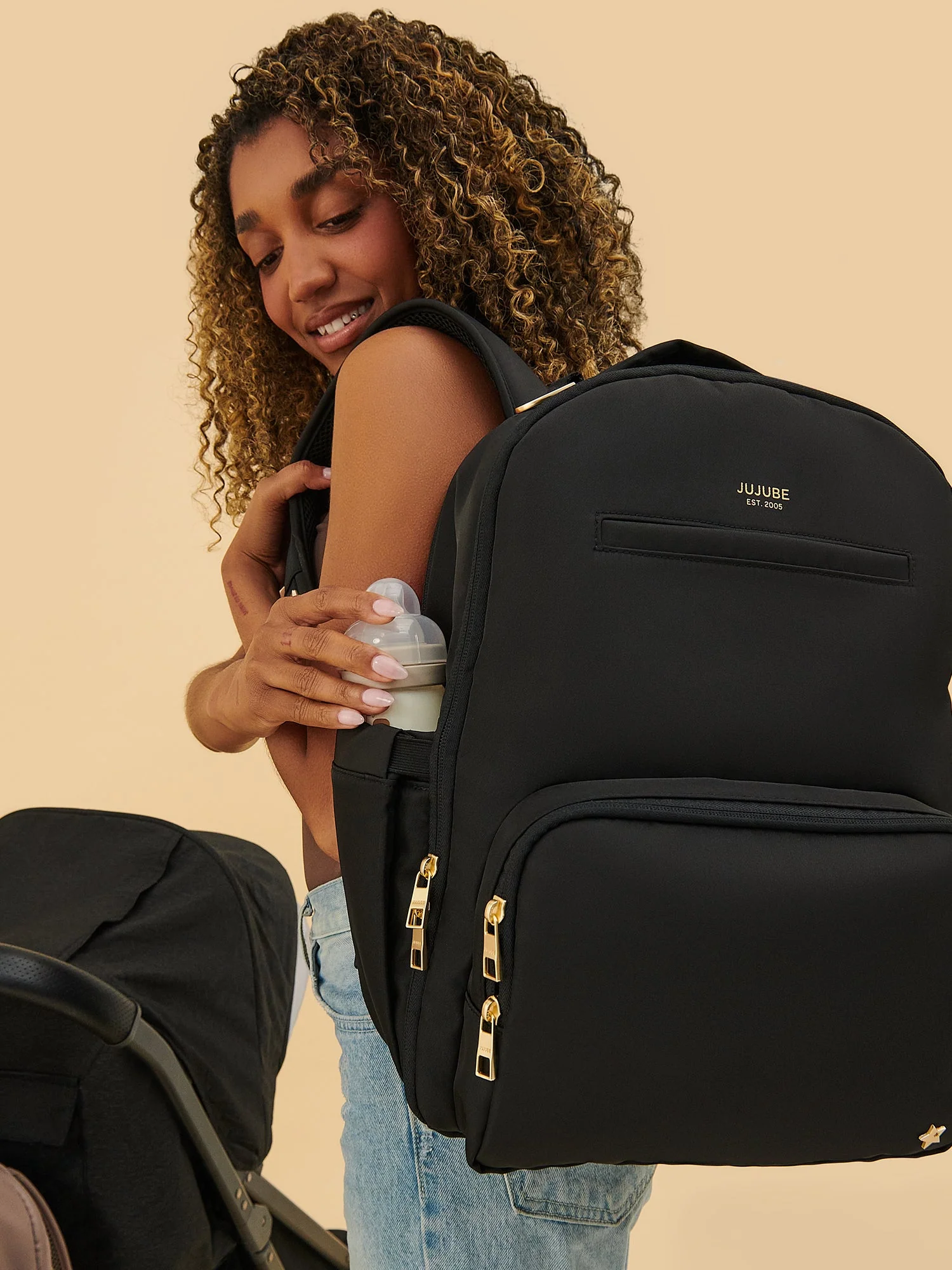 JuJuBe Classic Diaper Backpack - Black - Image 2
