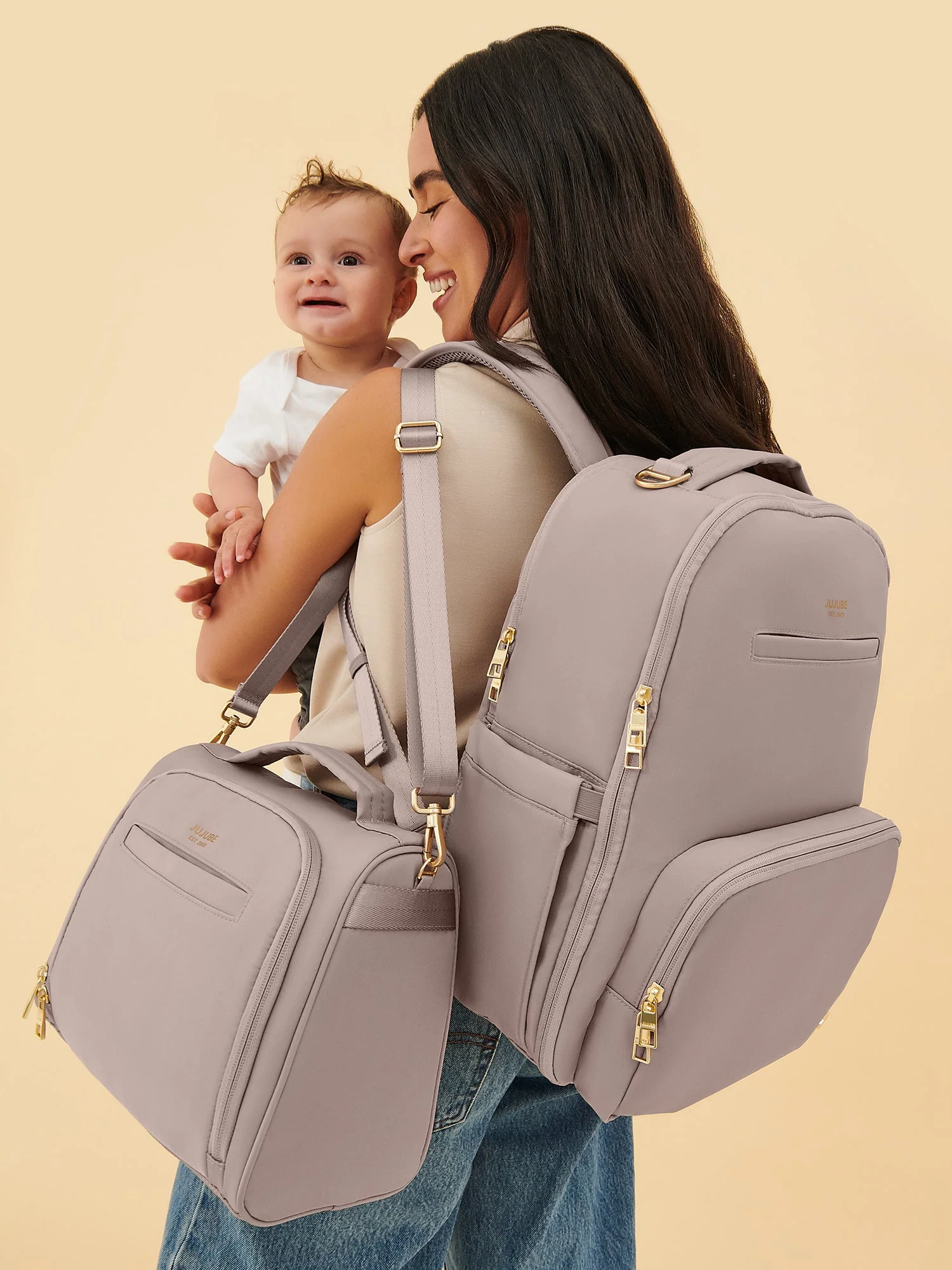 JuJuBe Classic Diaper Backpack - Taupe - Image 2