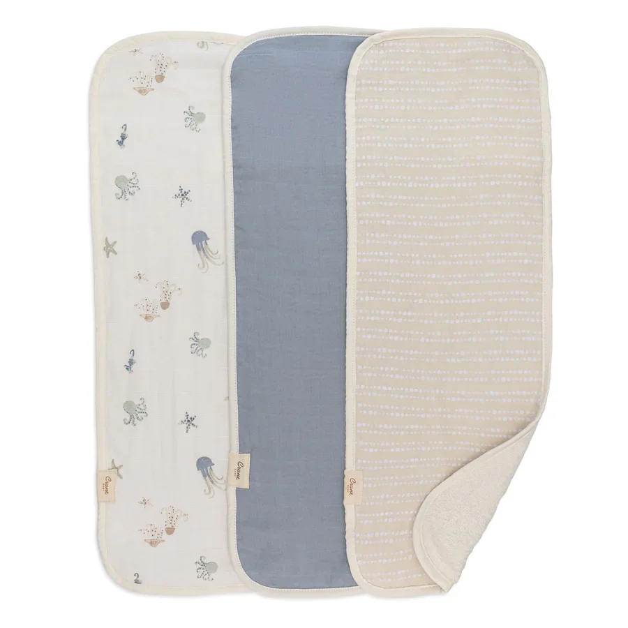 Crane Baby 3-pc. Newborn Burp Cloth Set - Image 4