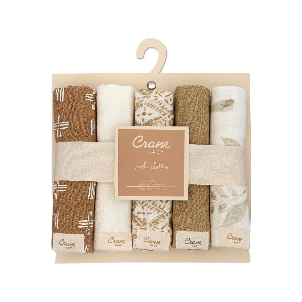 Crane Baby 5-pc. Cotton Baby Washcloth Set - Image 6