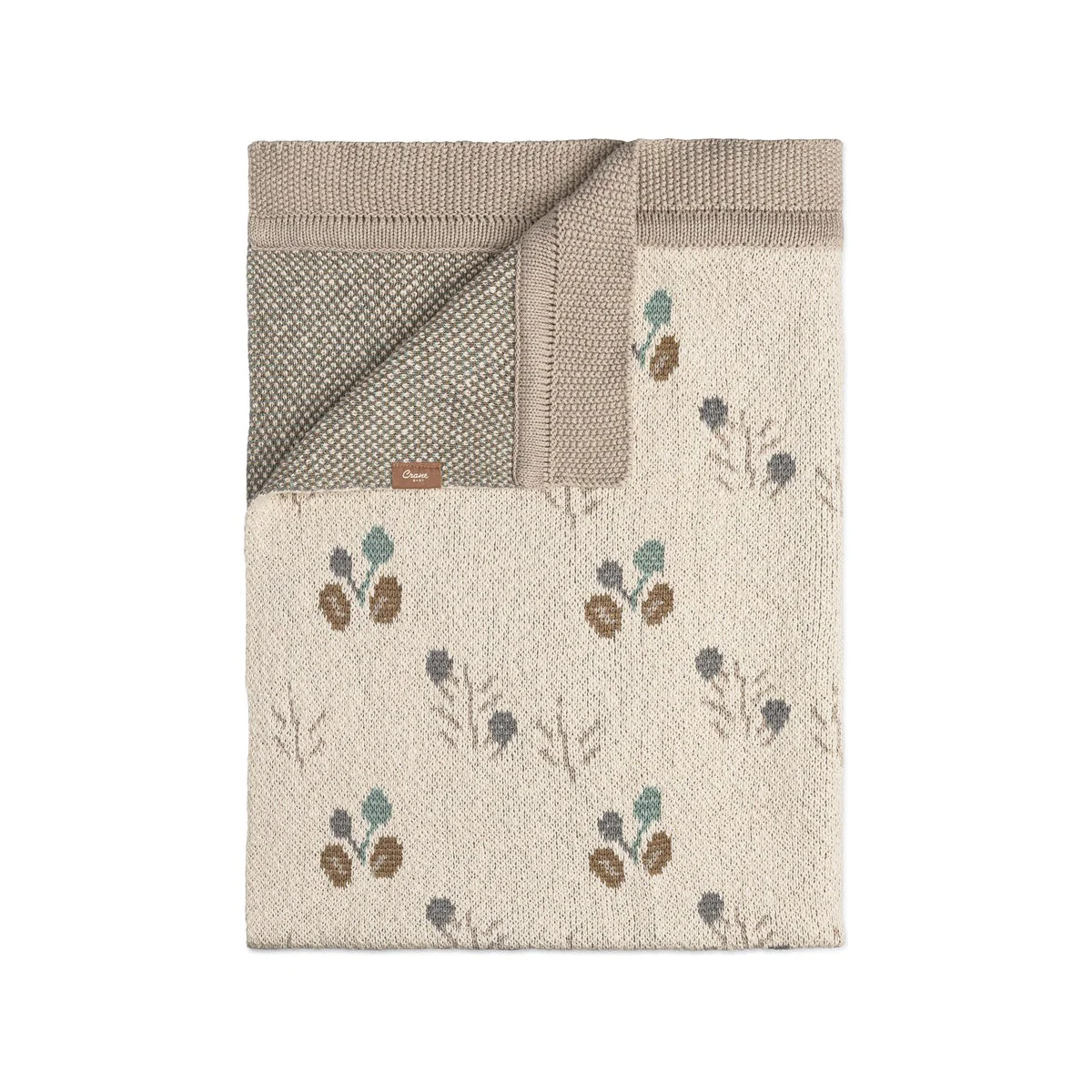 Crane Baby Avery Organic Cotton Reversible Baby Blanket - Gray - Image 2