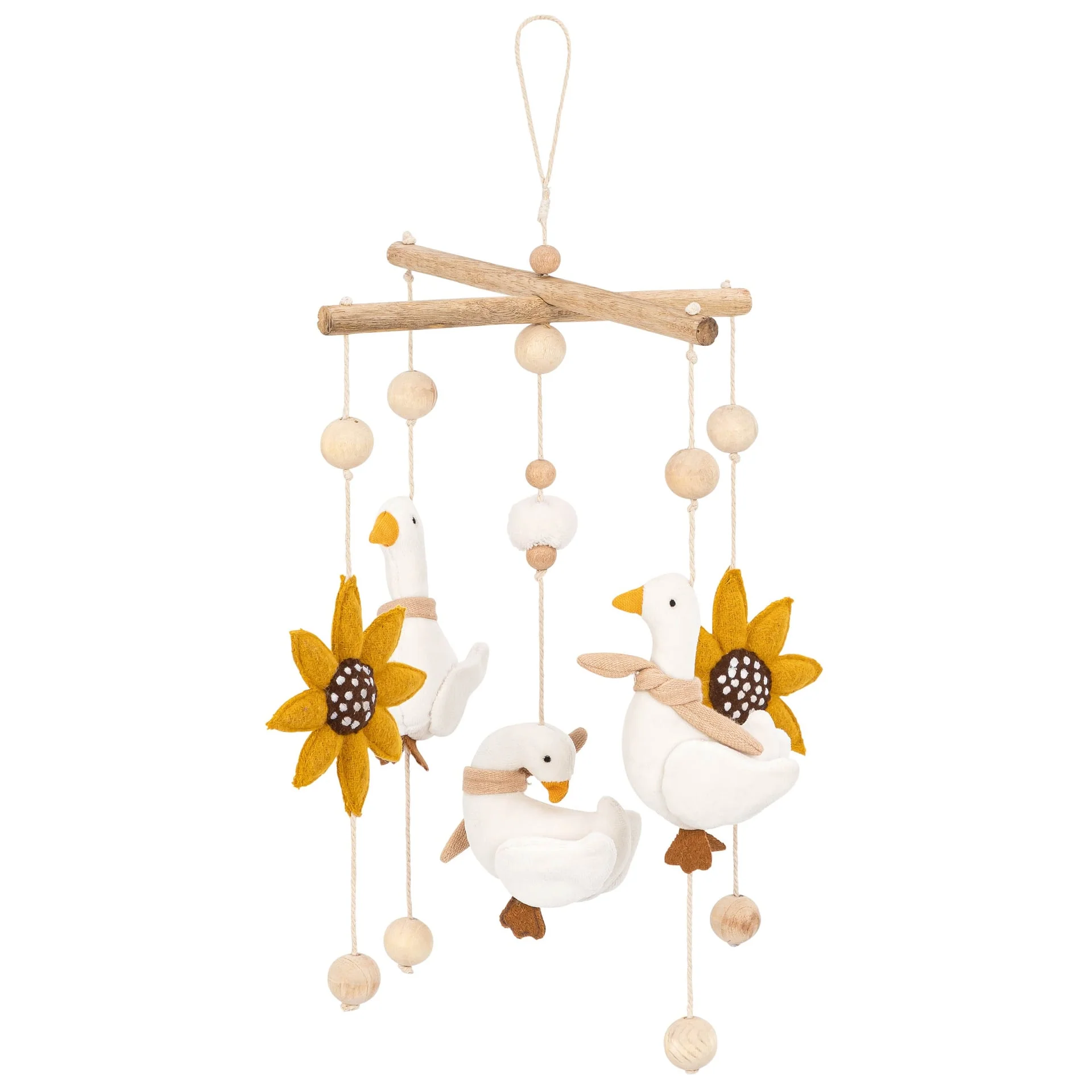 Crane Baby Charlie Farmhouse Goose Nursery Ceiling Hanging - Beige