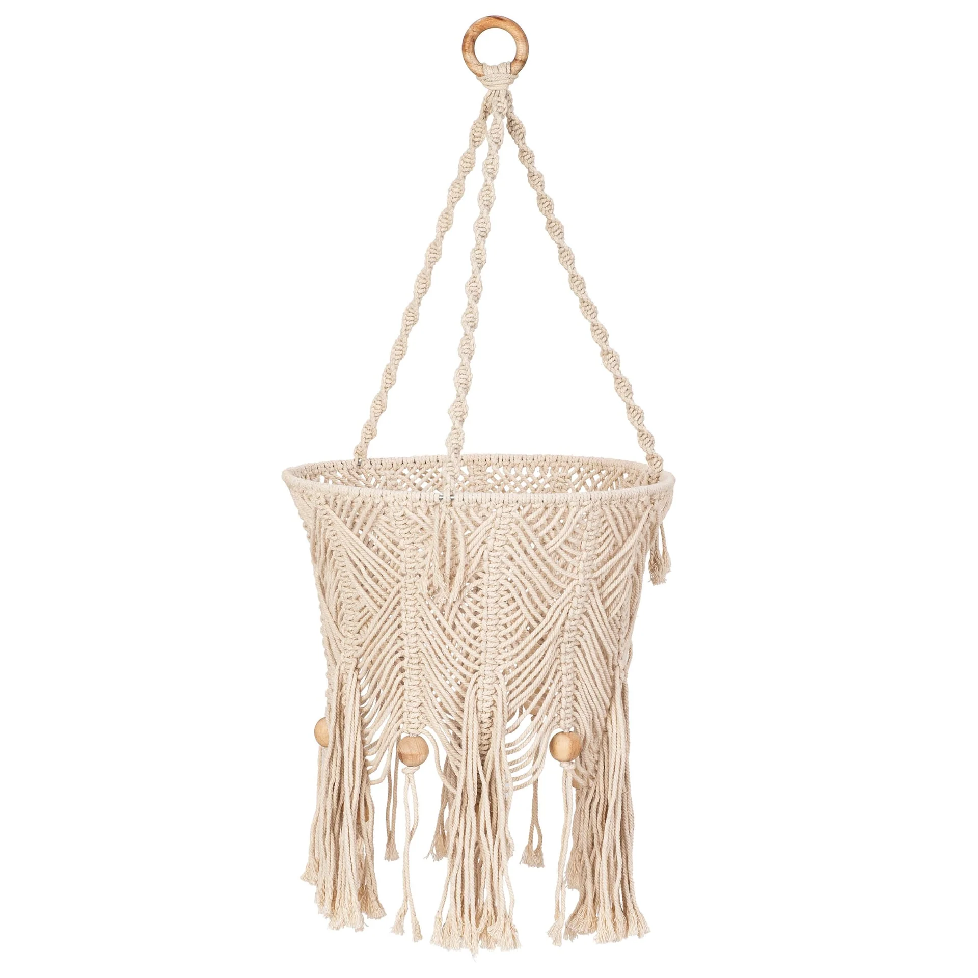 Crane Baby Charlie Farmhouse Macrame Nursery Ceiling Hanging - Beige