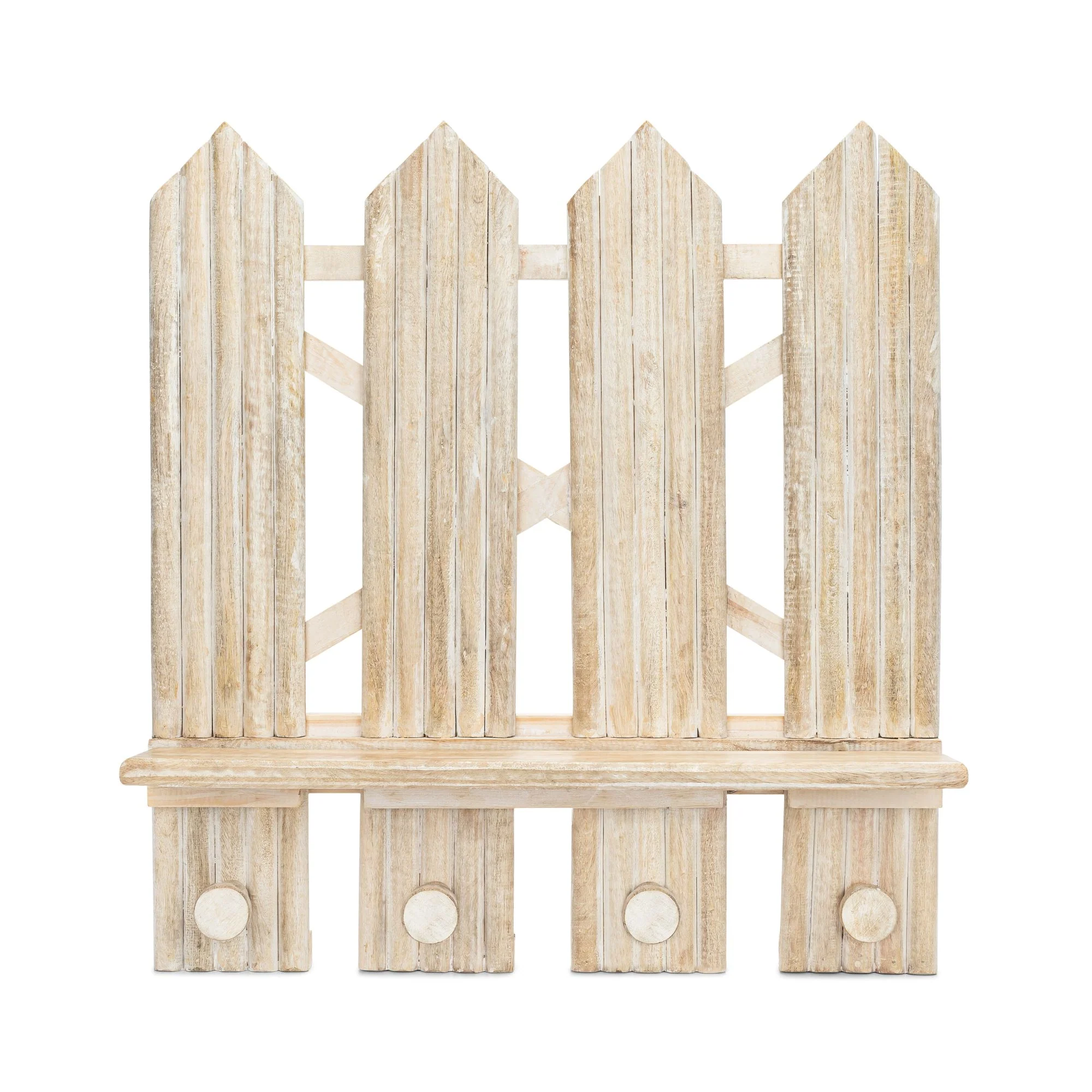 Crane Baby Charlie Farmhouse Wooden Fence Nursery Wall Decor Shelf - Beige