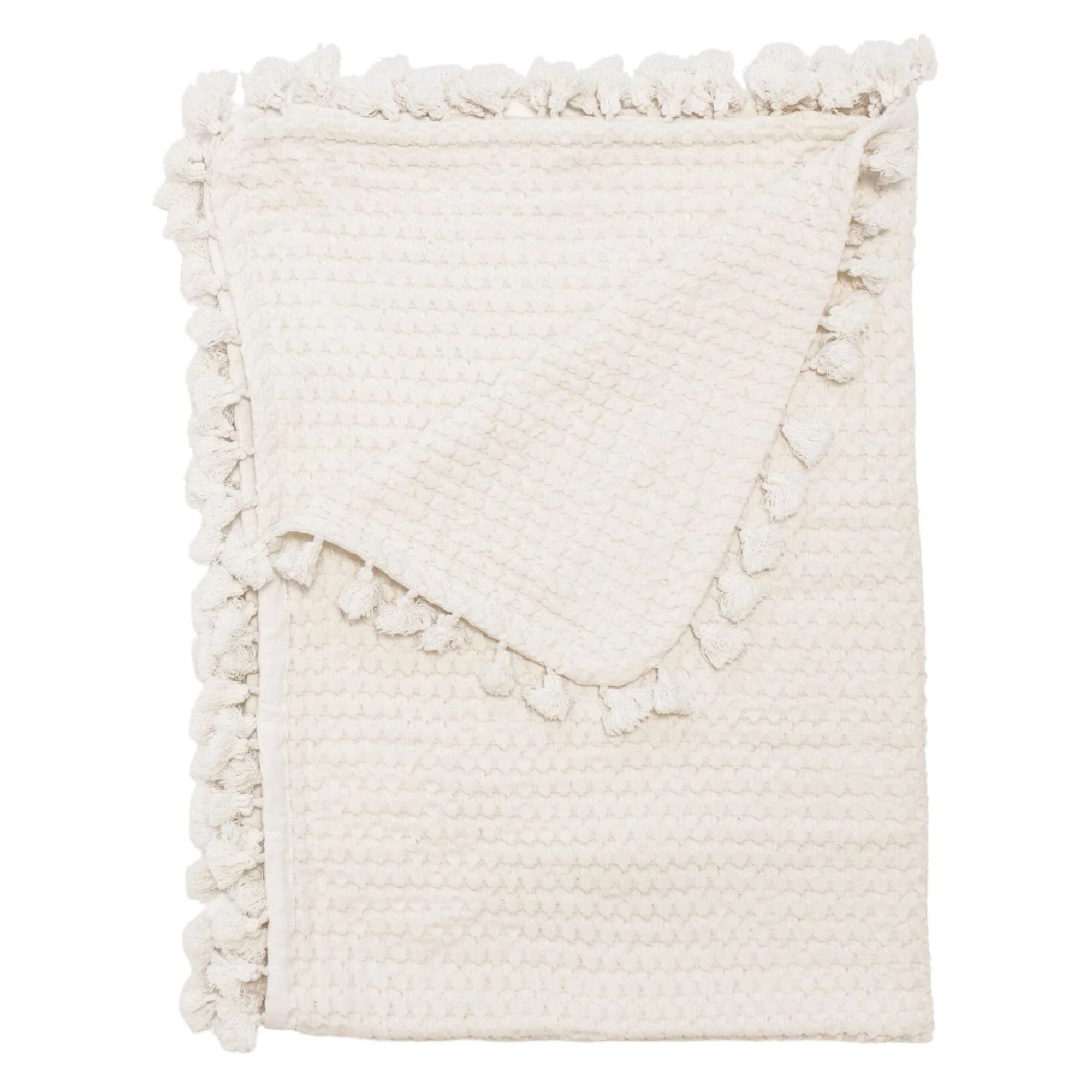 Crane Baby Cotton Waffle Knit Baby Blanket - Cream