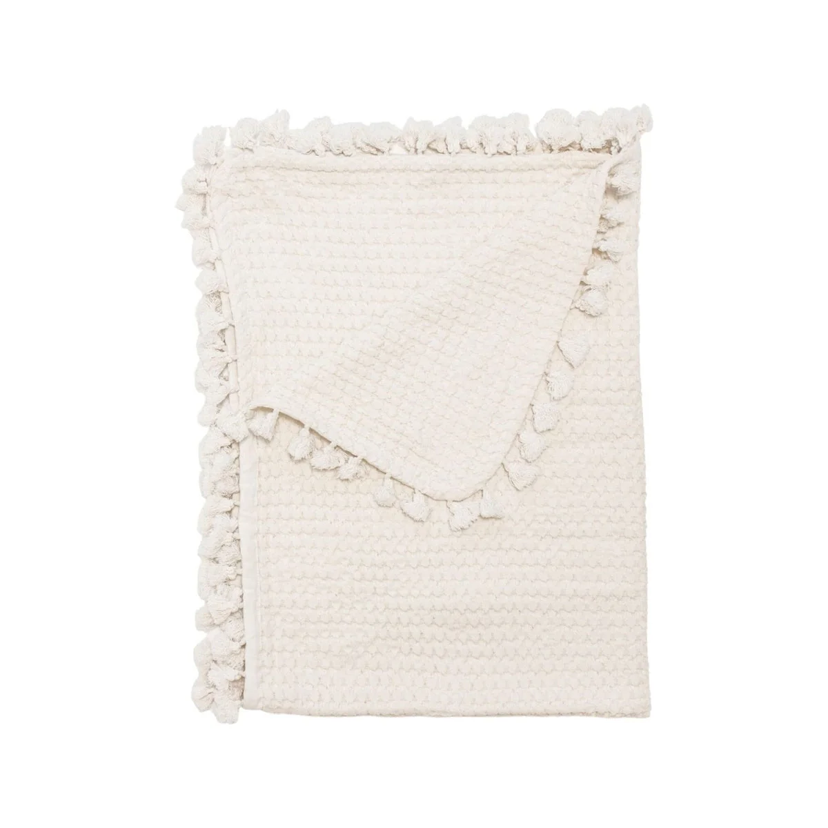 Crane Baby Cotton Waffle Knit Baby Blanket - Cream - Image 2