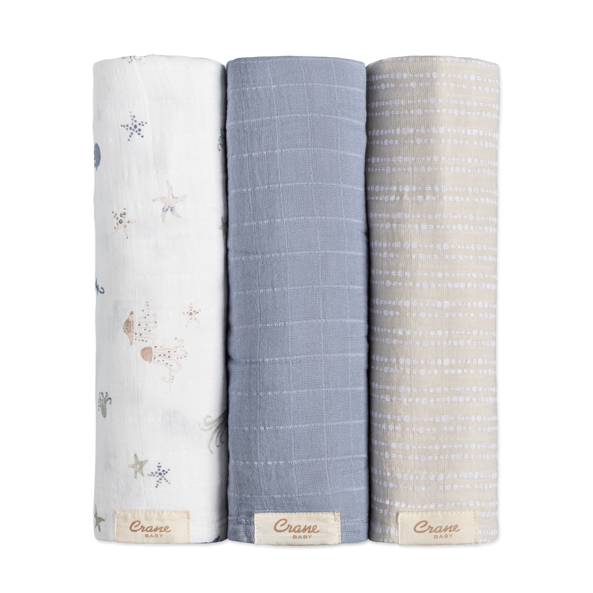 Crane Baby Cove 3-pc. Newborn Swaddle Blanket Set - Image 2