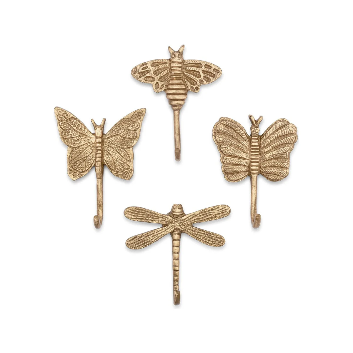 Crane Baby Dragonfly Antique Gold Wall Hook Set - Image 2
