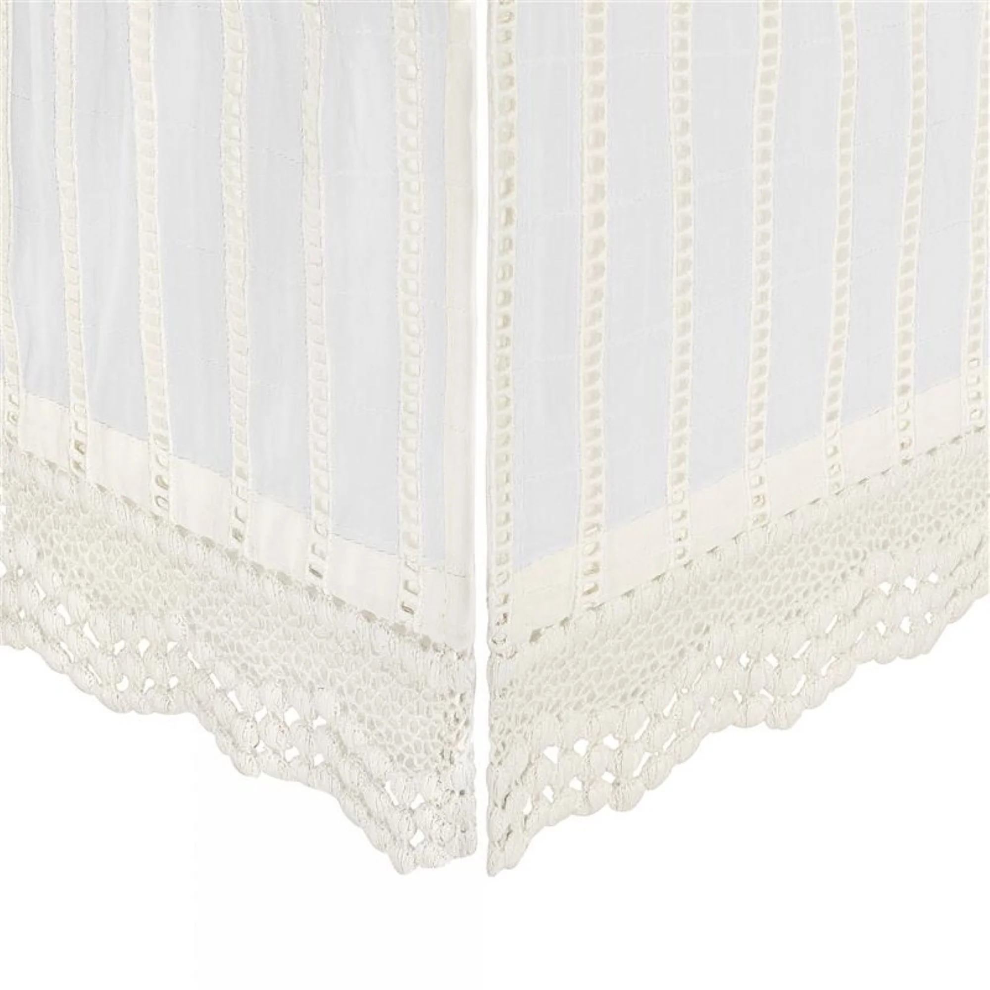 Crane Baby Off-White Lace Scallop Crib Skirt