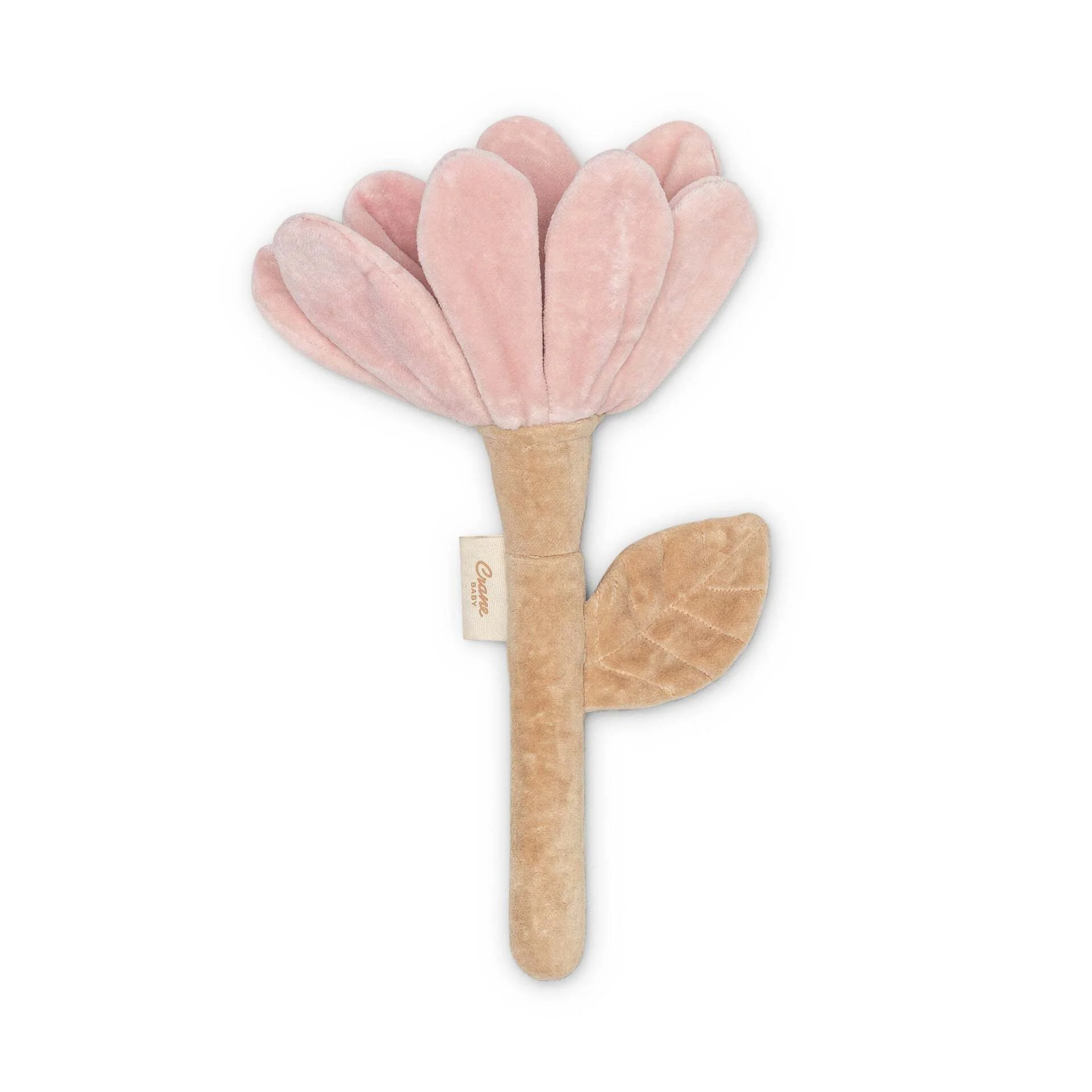 Crane Baby Violet Floral Plush Baby Rattle Toy
