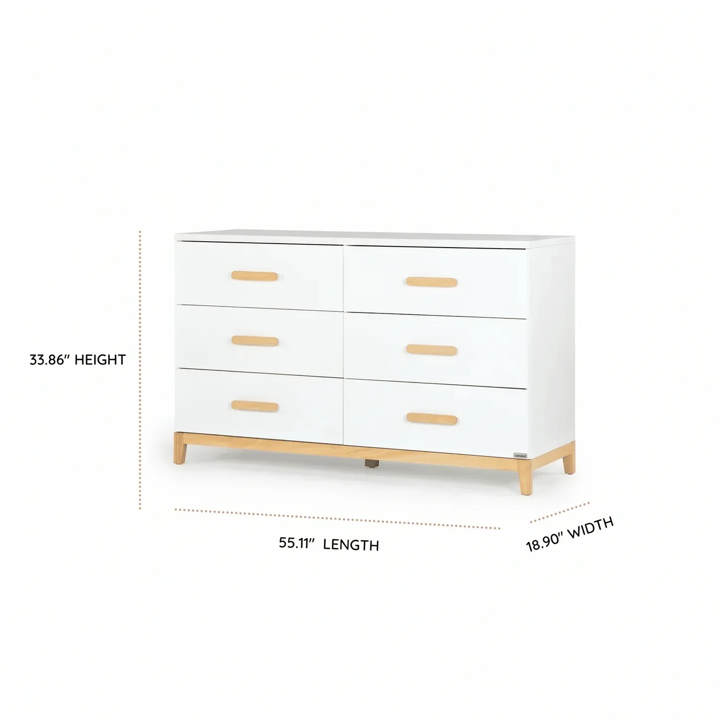 dadada LaLa Big 6-drawer Dresser - White/Natural - Image 4