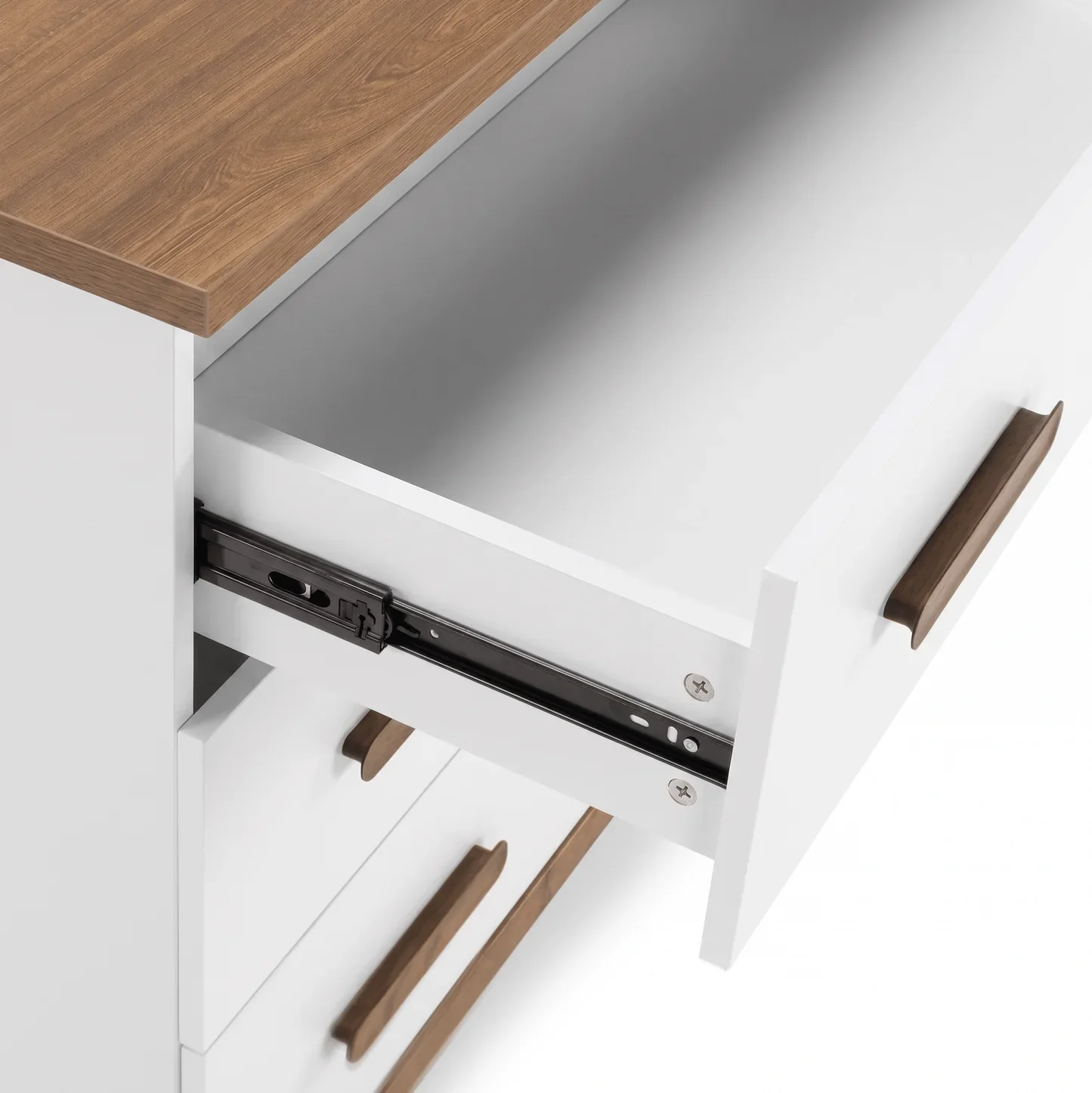 dadada LaLa Little 3-Drawer Dresser - White/Walnut - Image 3