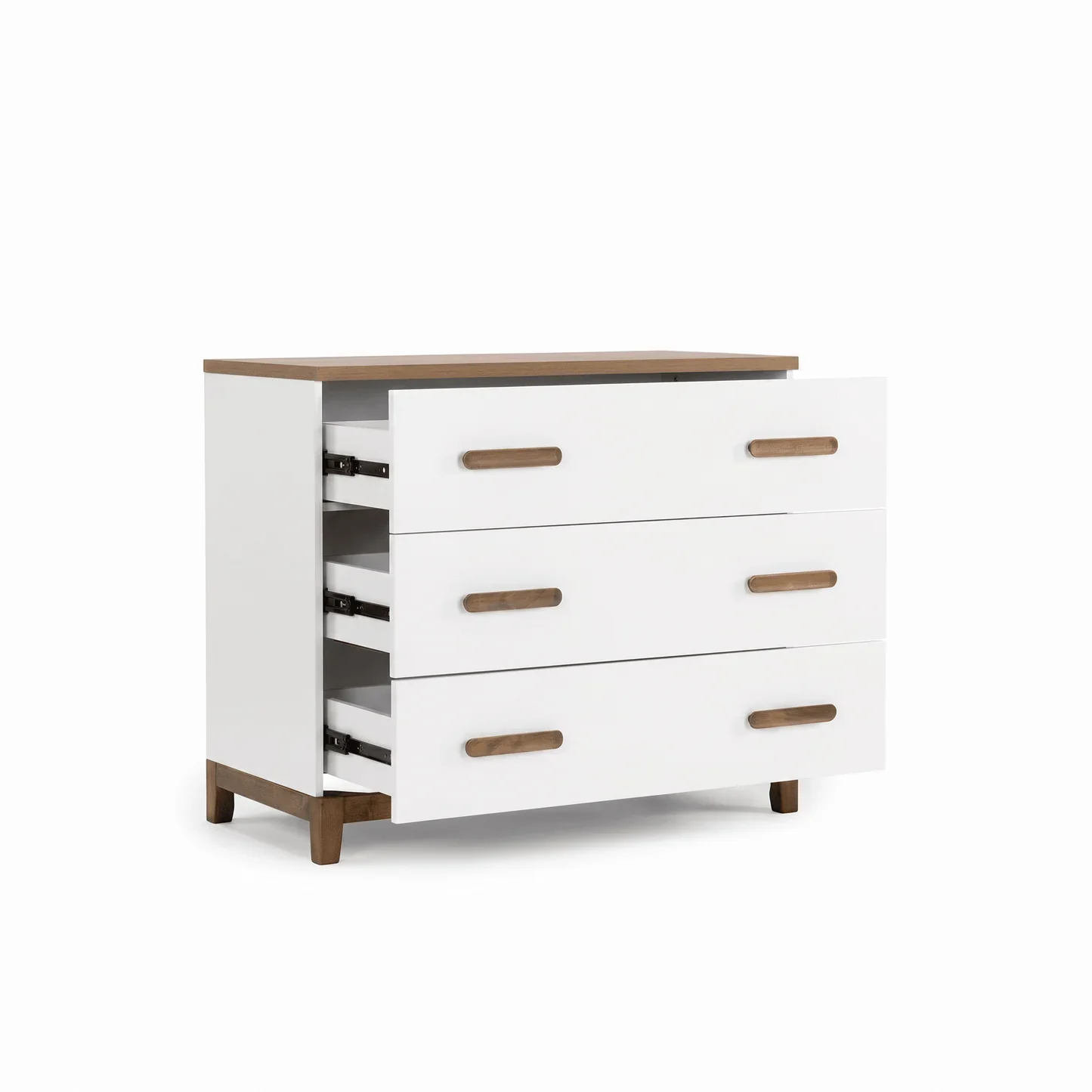 dadada LaLa Little 3-Drawer Dresser - White/Walnut - Image 4