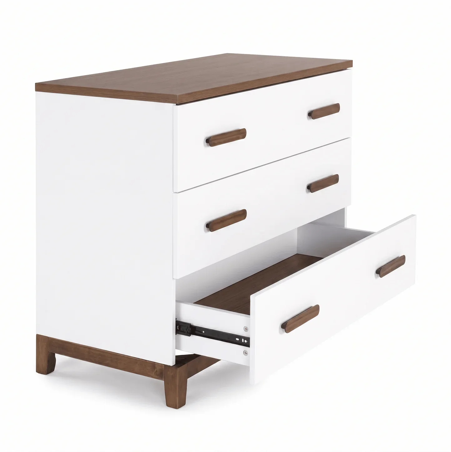 dadada LaLa Little 3-Drawer Dresser - White/Walnut - Image 5
