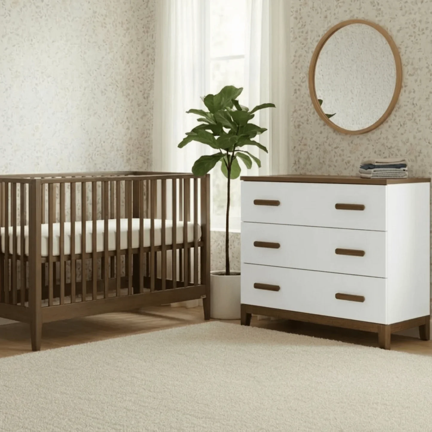 dadada LaLa Little 3-Drawer Dresser - White/Walnut - Image 7