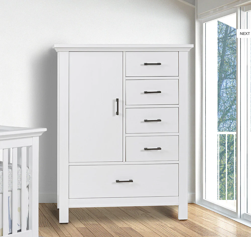 Fawn Baby Yosemite Door Chest Chifferobe in Vintage White - Image 3