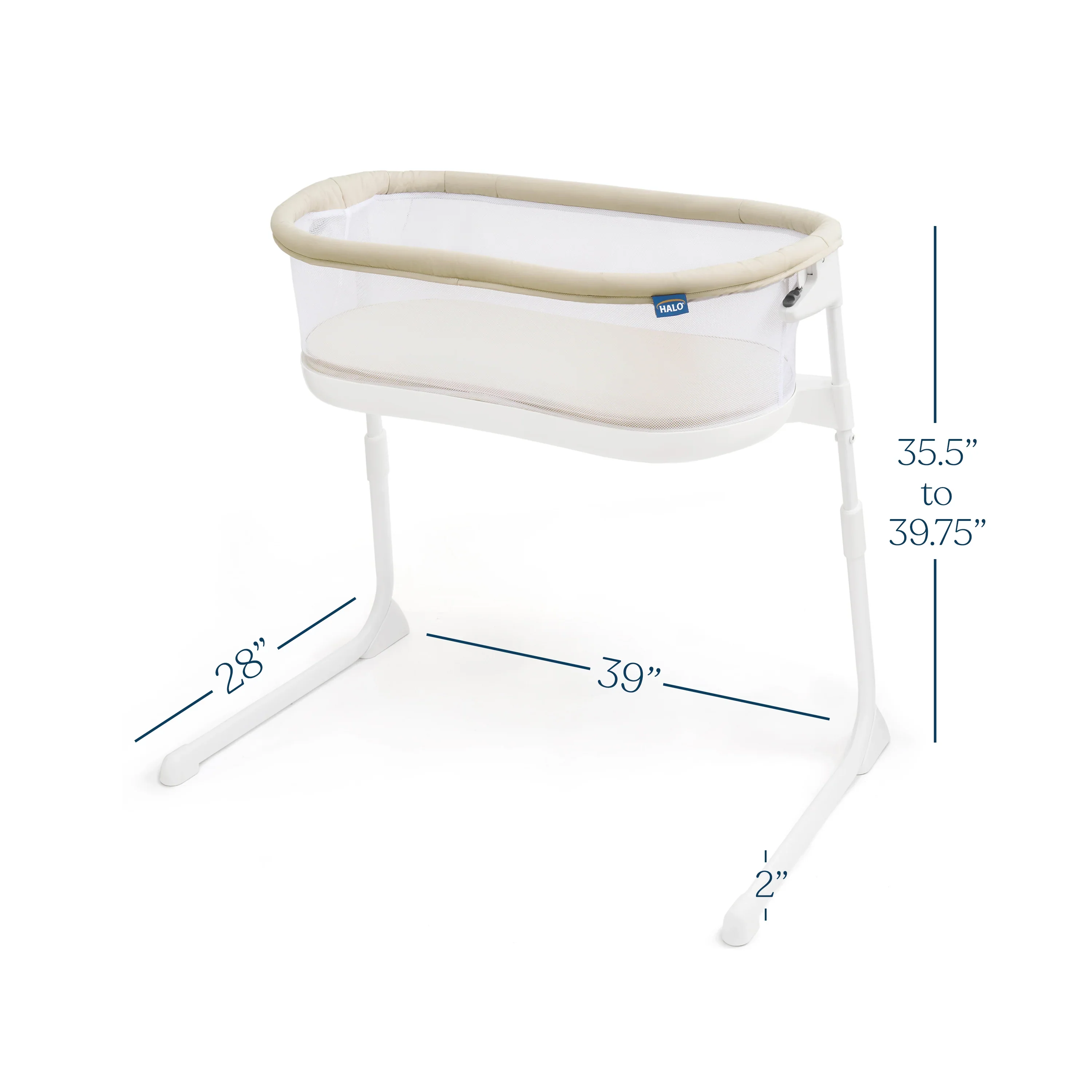 Halo BassiNest Lite Portable Bassinet - Oat - Image 2