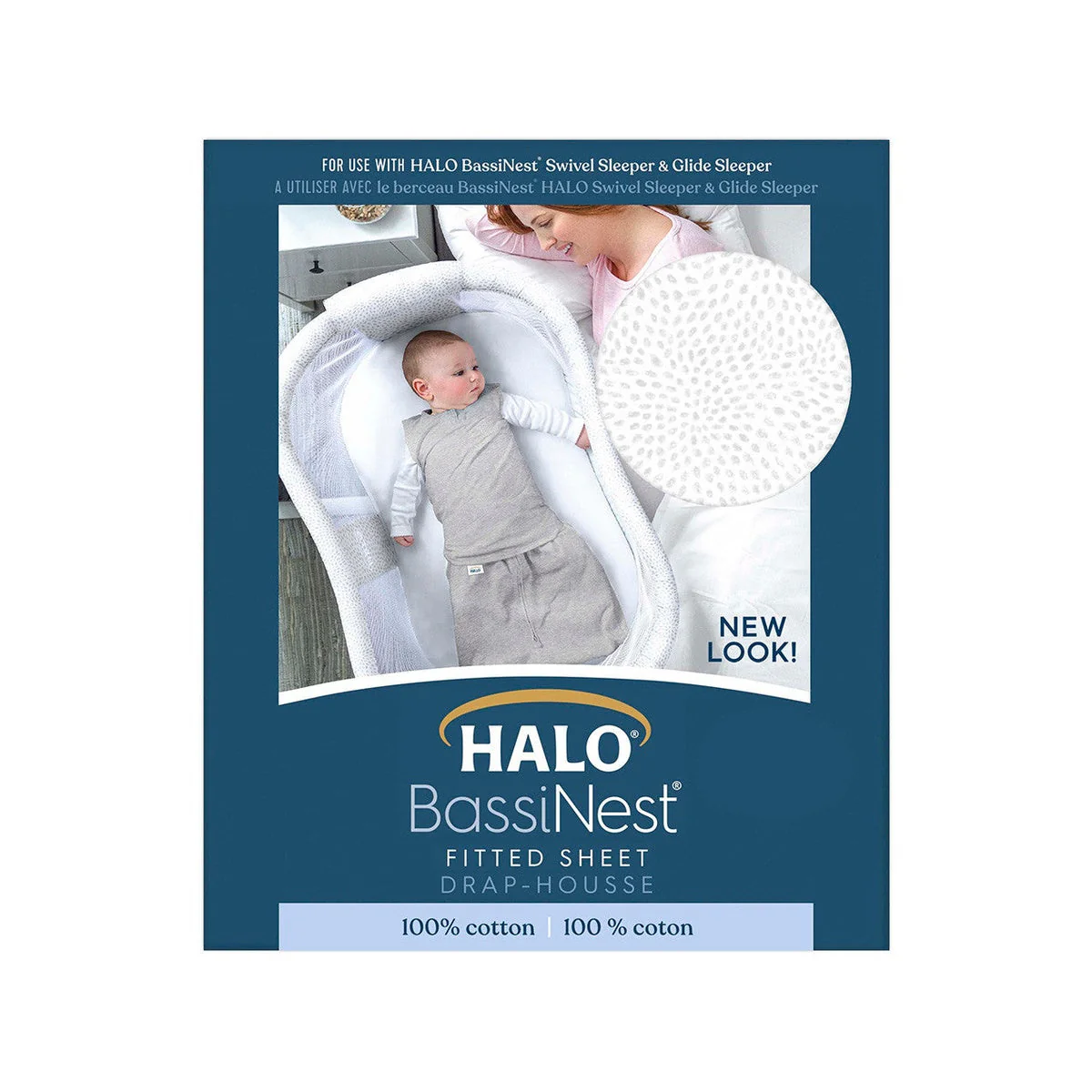 Halo Bassinest Sheet, 100% Cotton, Pebble - Image 5