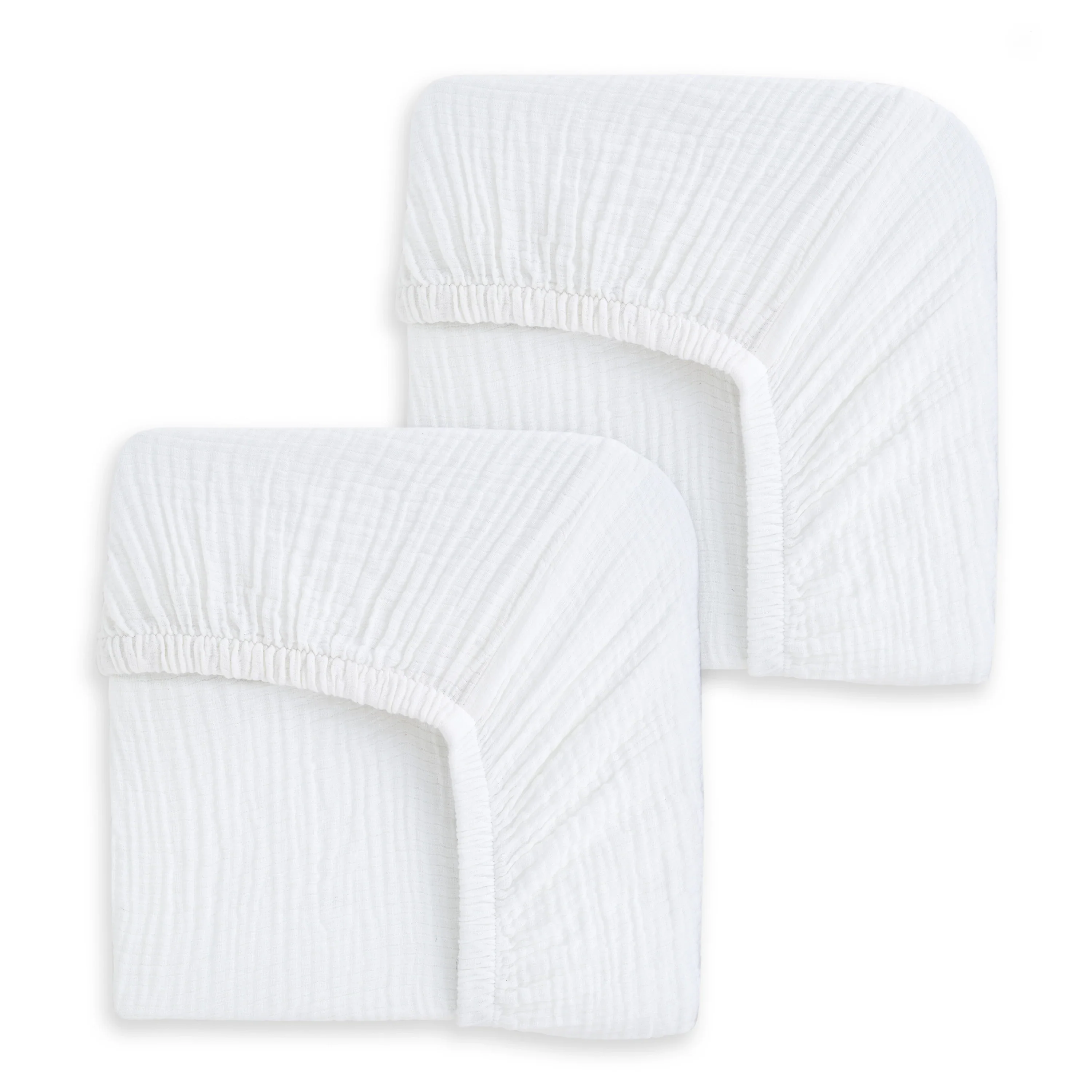 Halo Fitted Crib Sheets 100% Organic Cotton Muslin 2 Pack - Image 5