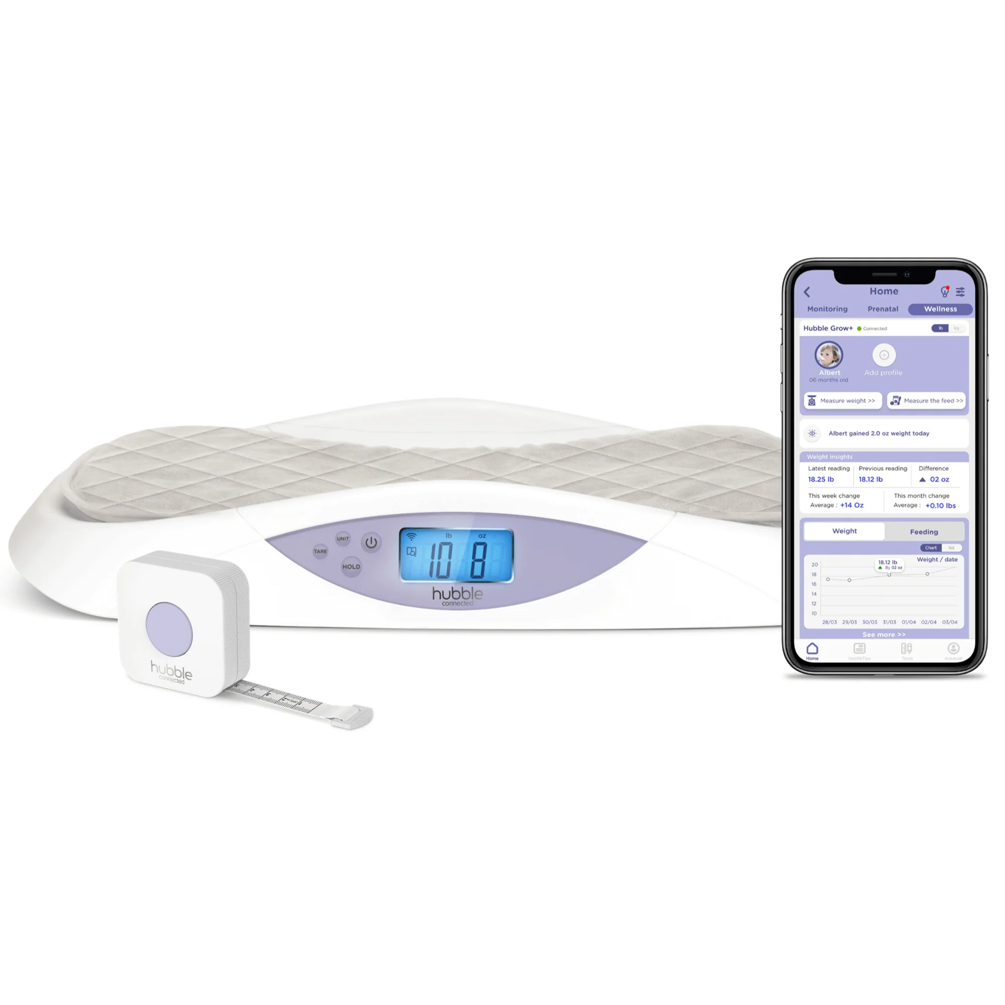Hubble Connected Grow+ Baby Scale