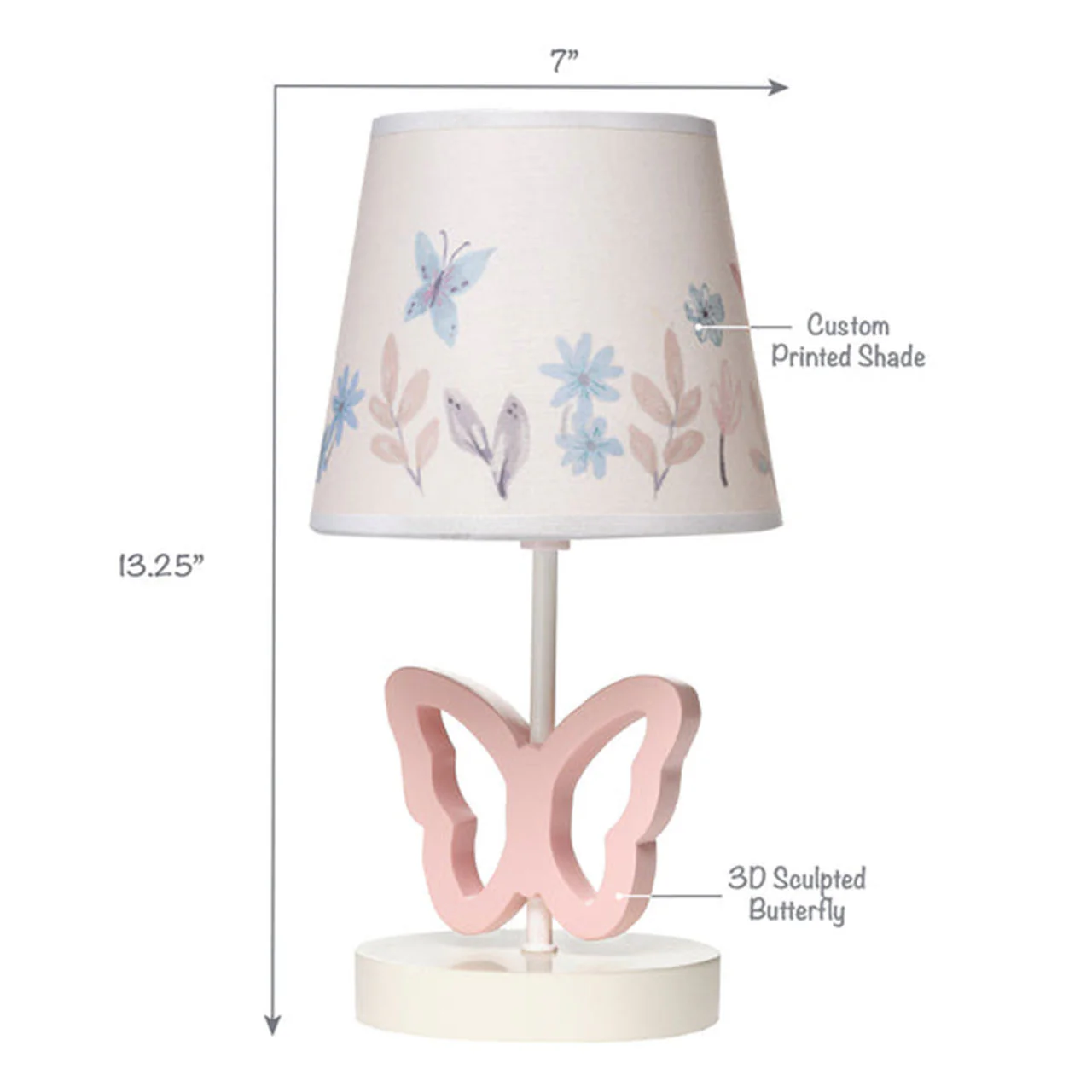 Lambs & Ivy Baby blooms Lamp w/Shade & Bulb - Image 5