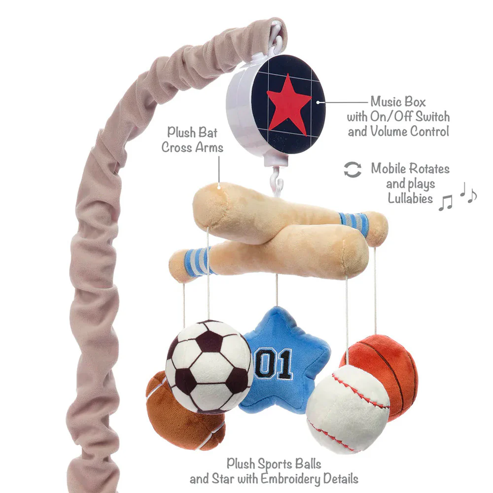 Lambs & Ivy Baby Sports Musical Mobile - Plays 20 minutes - Image 6