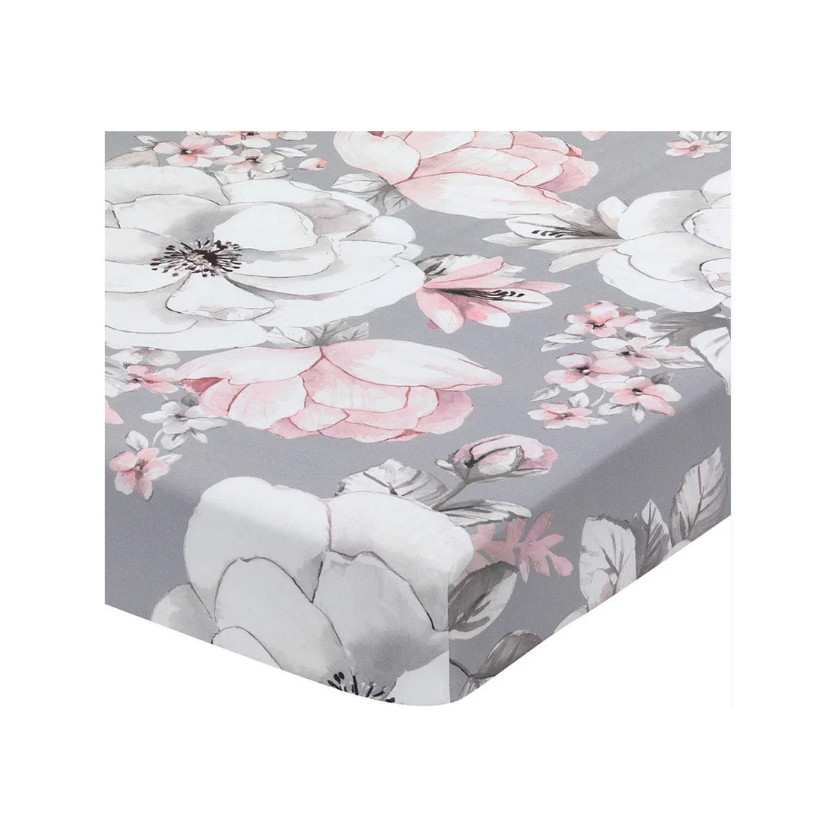 Lambs & Ivy Botanical Baby - Signature Sheet - Grey Floral - Image 4