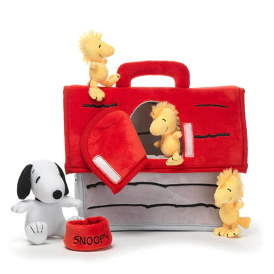 Lambs & Ivy Classic Snoopy Plush Set - Dog House w/ Animals - Image 2
