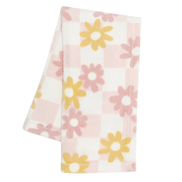 Lambs & Ivy Daisy Dreams 3-Piece Pink/White Baby Nursery Crib Bedding Set - Image 4