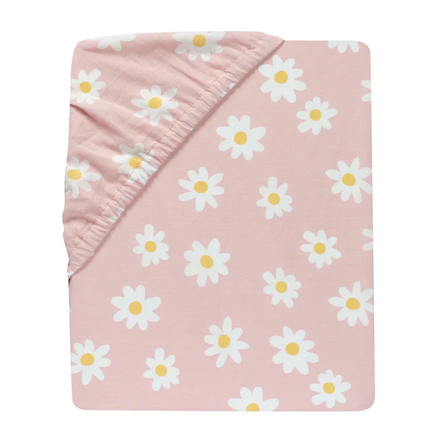 Lambs & Ivy Daisy Dreams Breathable 100% Cotton Baby Fitted Crib/Toddler Sheet - Image 4