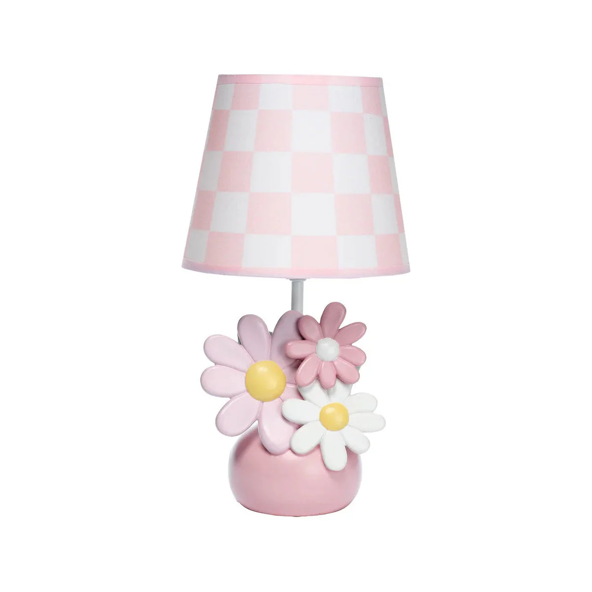 Lambs & Ivy Daisy Dreams Hand-Painted Pink Floral Lamp w/ Shade and LED Bulb - Image 7
