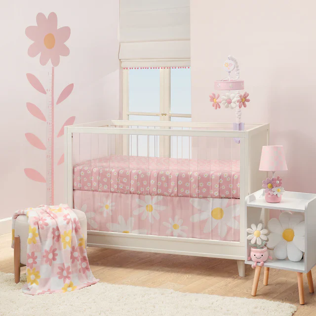 Lambs & Ivy Daisy Dreams Pink/White Musical Baby Crib Mobile Soother Toy - Image 7