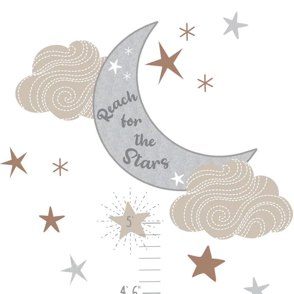 Lambs & Ivy Goodnight Moon Celestial Moon & Stars Toddler Growth Chart Wall Decal - Image 2