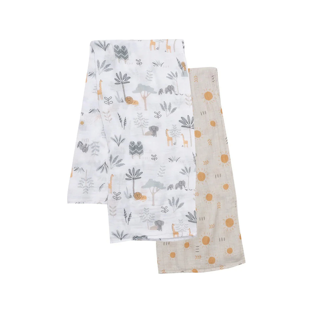 Lambs & Ivy Jungle Adventure 2-Pack Cotton Muslin Newborn Baby Swaddle Blankets - Image 10