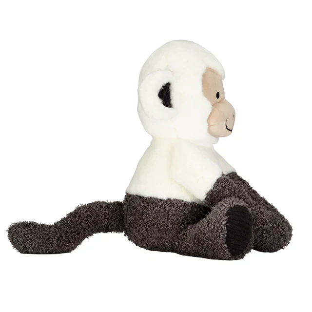 Lambs & Ivy Plush Jungle Party White/Gray Plush Monkey Stuffed Animal Toy - Charlie - Image 3