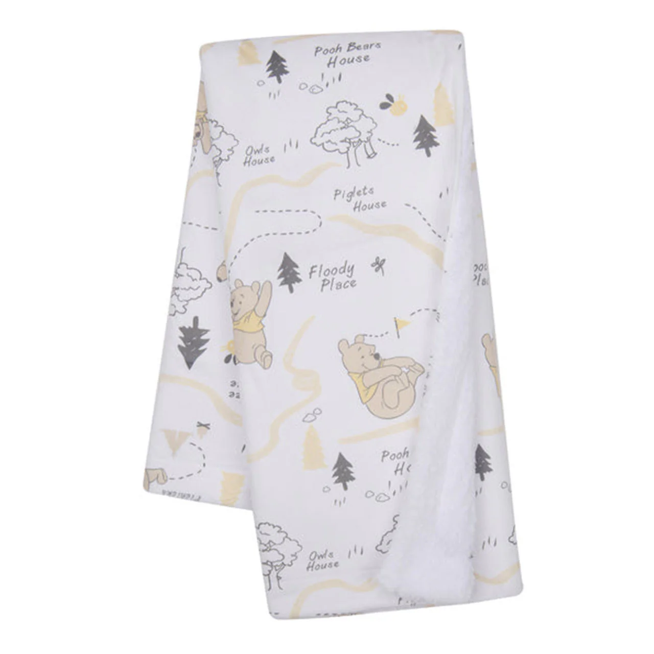 Lambs & Ivy Pooh Minky/Sherpa Blanket - Image 5