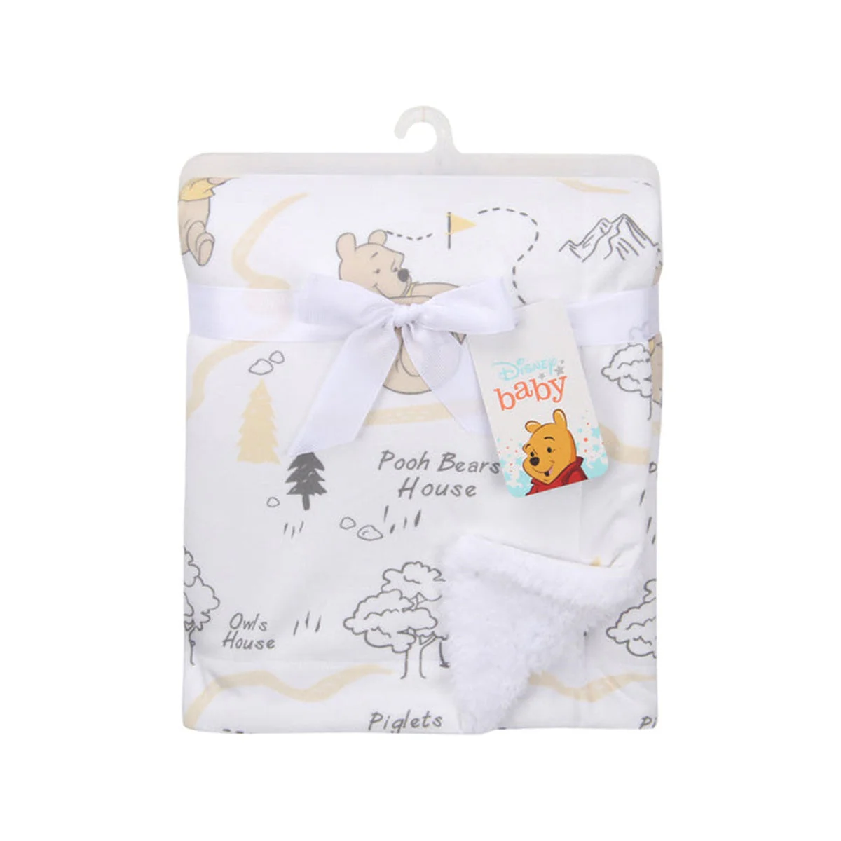 Lambs & Ivy Pooh Minky/Sherpa Blanket - Image 6