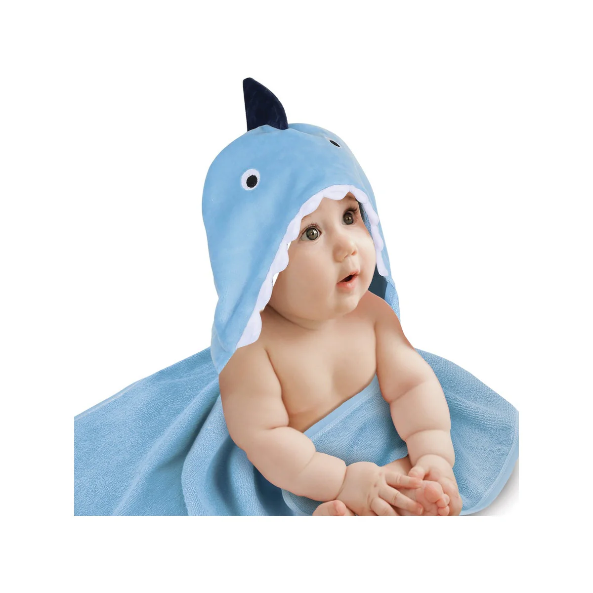 Lambs & Ivy Shark Hooded Bath Towel - Image 2