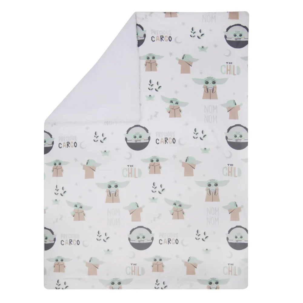 Lambs & Ivy The Child Baby Yoda The Child Minky/Sherpa Blanket - Image 4