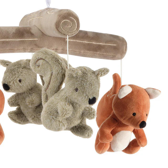 Lambs & Ivy Treetop Fox & Squirrel Woodland Musical Baby Crib Mobile Soother Toy - Image 4