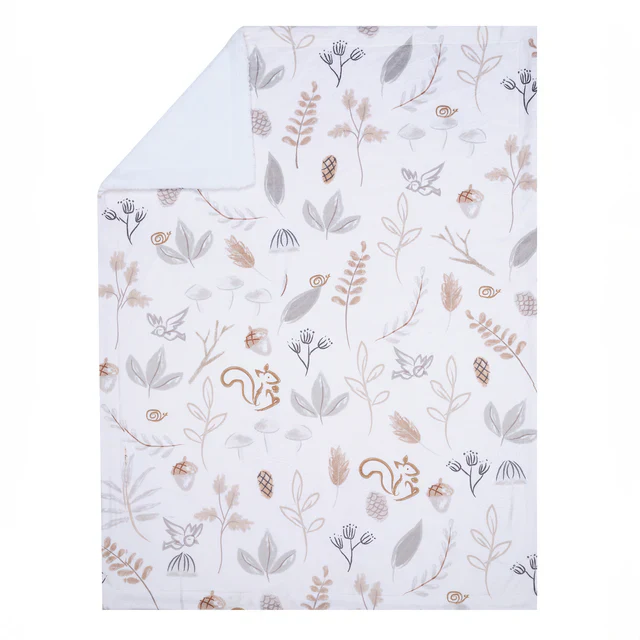 Lambs & Ivy Treetop Fox Woodland/Forest Minky/Faux Shearling Fleece Baby Blanket - Image 4