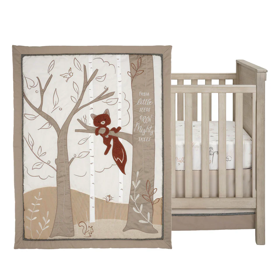Lambs & Ivy Treetop Fox Woodland Tree Nursery 3-Piece Baby Crib Bedding Set - Image 2