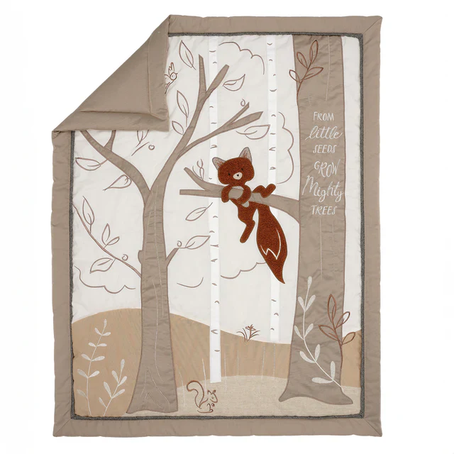 Lambs & Ivy Treetop Fox Woodland Tree Nursery 3-Piece Baby Crib Bedding Set - Image 7