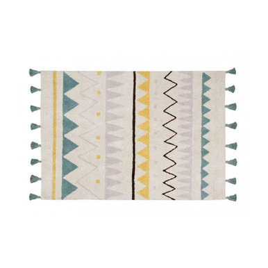 Lorena Canals Azteca Rug in Natural/Vintage Blue - Image 2