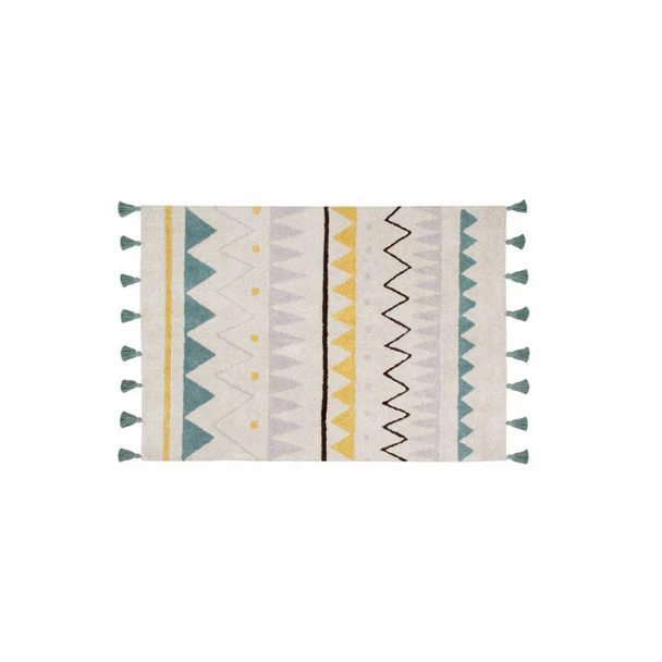 Lorena Canals Azteca Rug Small in Natural/Vintage Blue