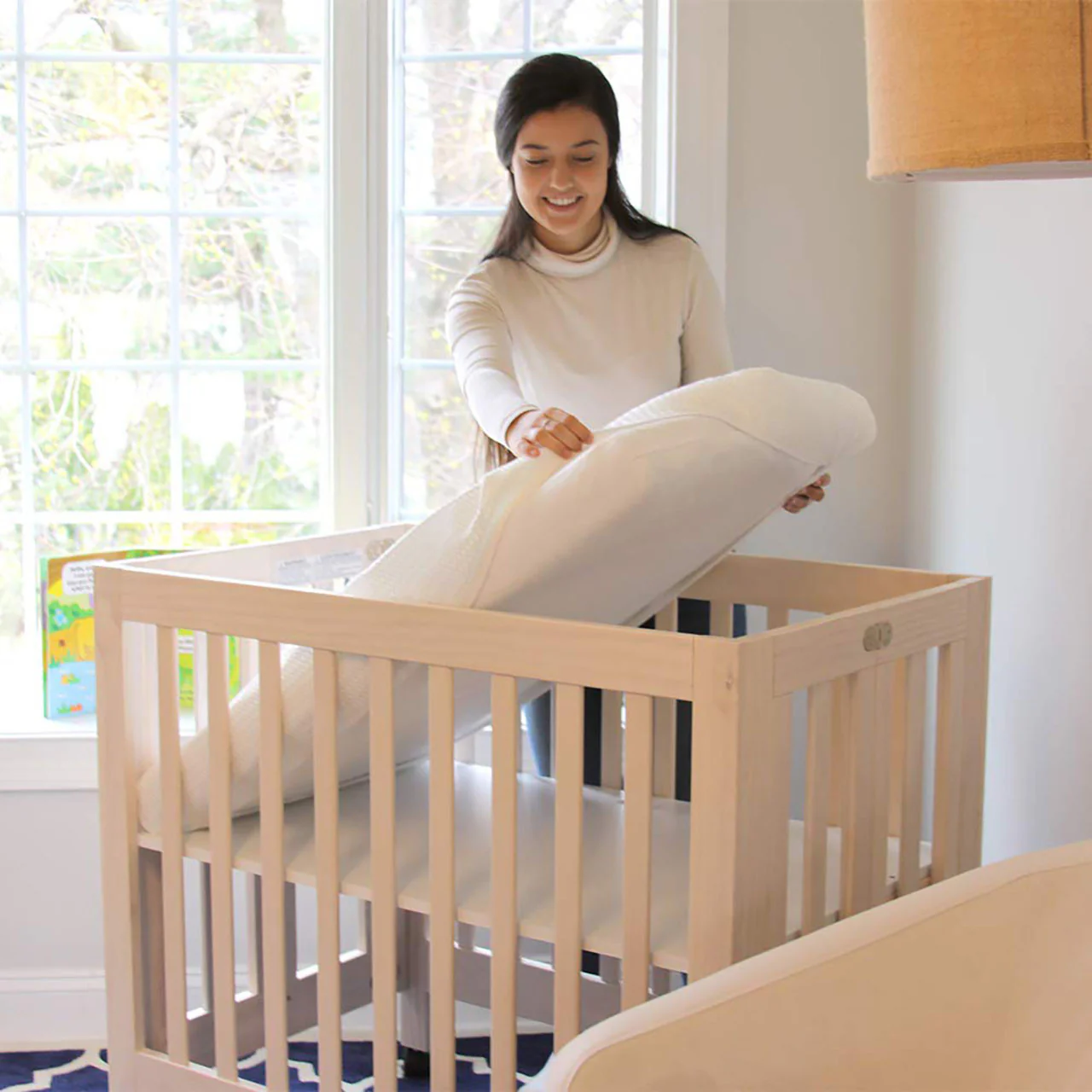 Lullaby Earth Breathe-Safe Mini Crib Mattress - White - Image 6
