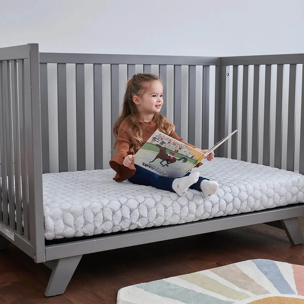 Lullaby Earth Gentle Start Breathable Crib Mattress - Blue Leaf - Image 5