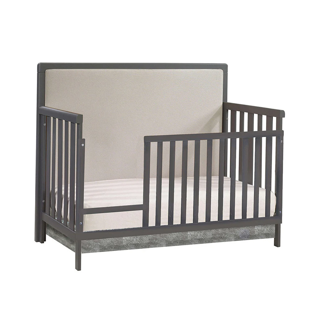 Natart Kyoto 5 in 1 Convertible Crib with Upholstered Panel Talc - Image 5