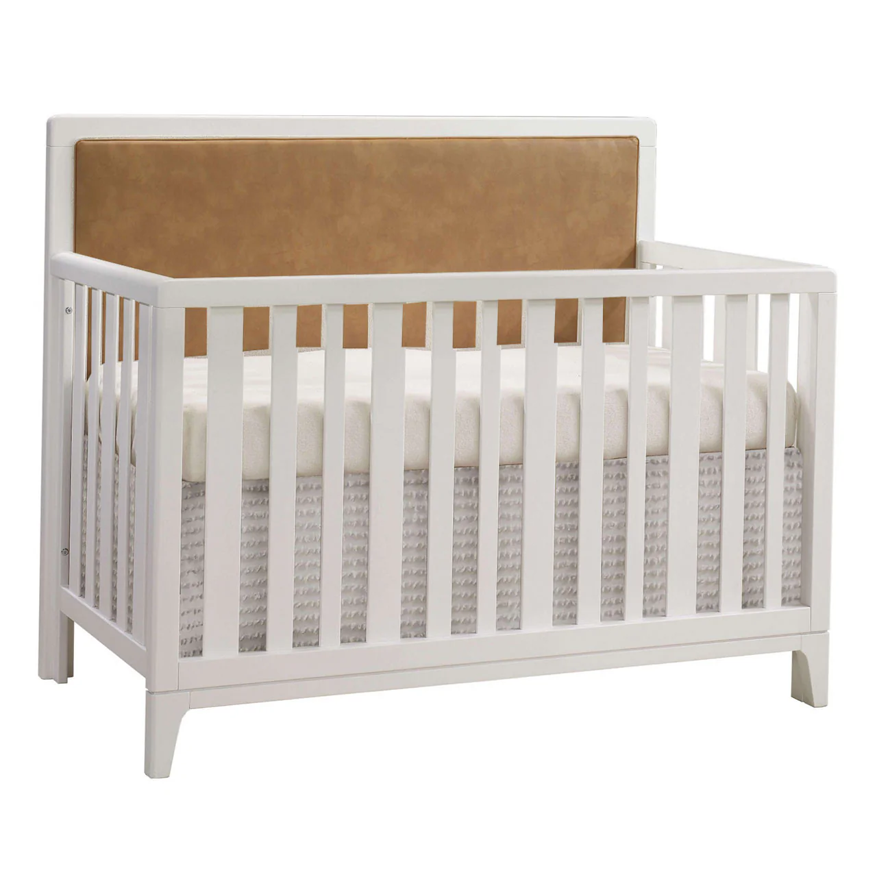 Natart Kyoto 5 in 1 Convertible Crib with Upholstered Panel Caramel - Image 4